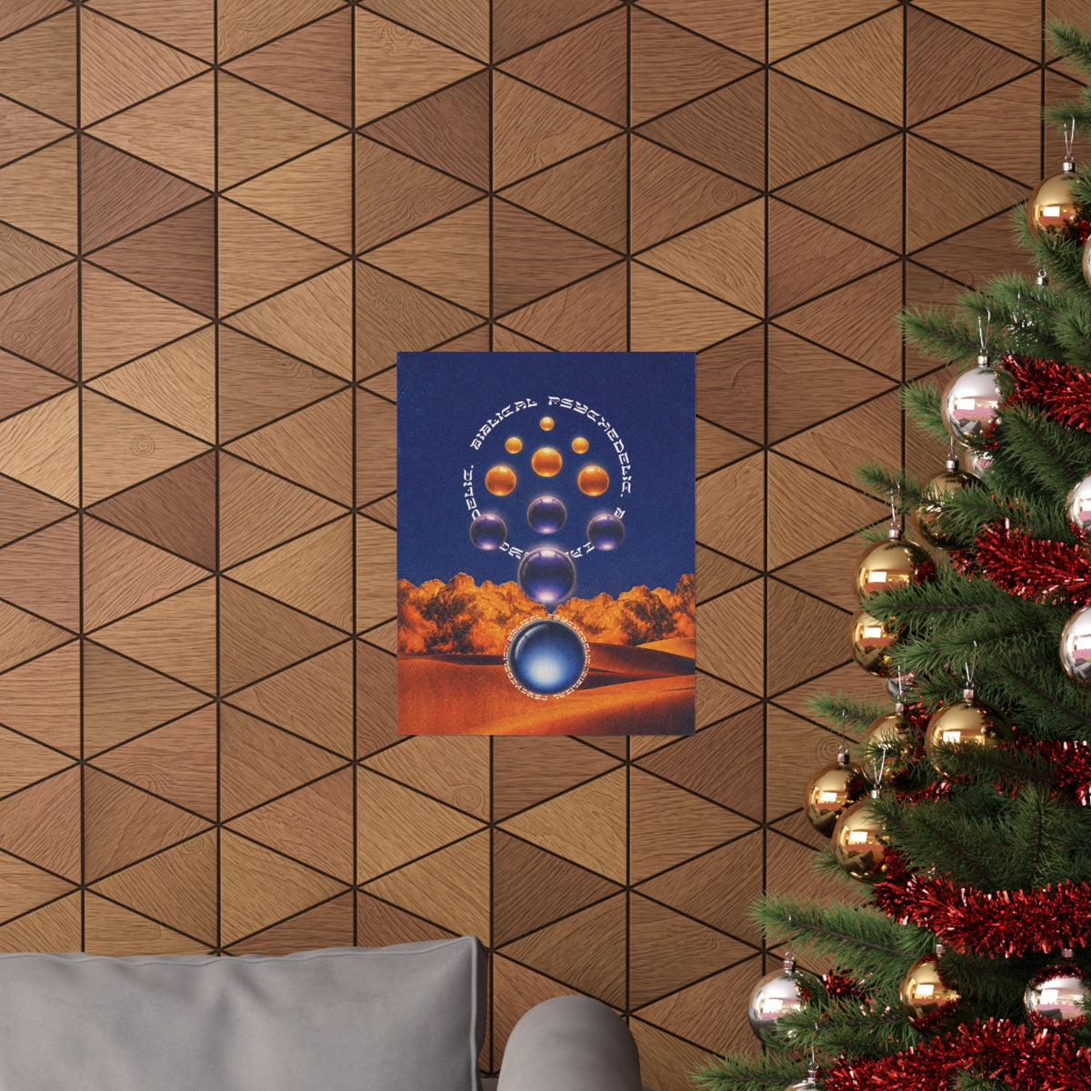 Surreal Desert Orbs Matte Poster — Cosmic Sphere Artwork