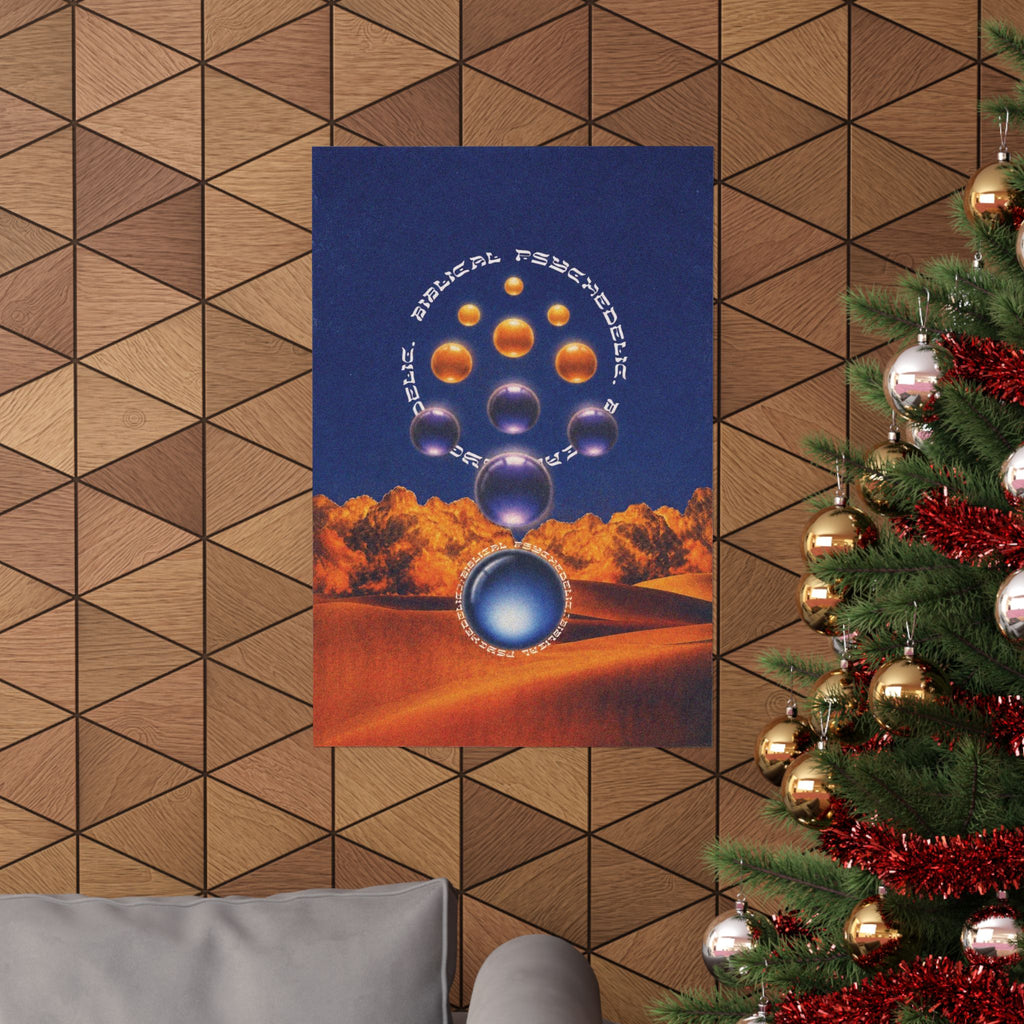 Surreal Desert Orbs Matte Poster — Cosmic Sphere Artwork