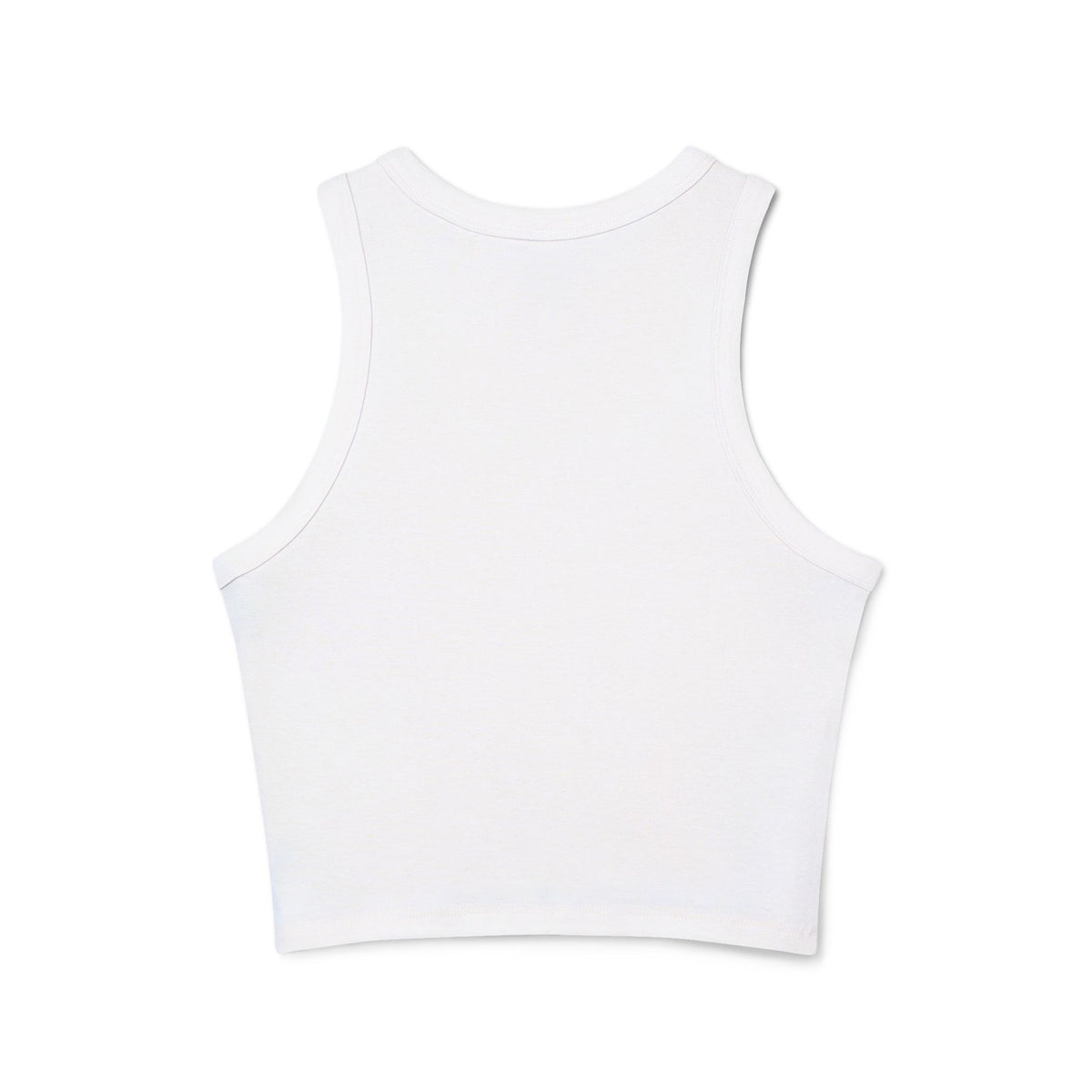 Ribbed Racer Tank Top — Blue Collage Portrait Graphic