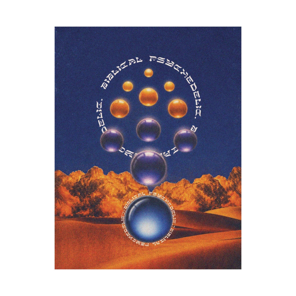 Surreal Desert Orbs Matte Poster — Cosmic Sphere Artwork