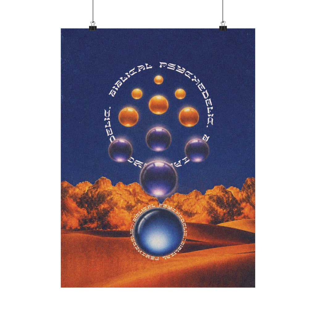 Surreal Desert Orbs Matte Poster — Cosmic Sphere Artwork